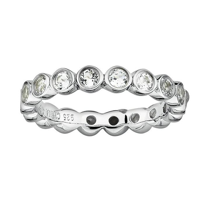 Stacks And Stones Sterling Silver White Topaz Stack Ring, Women's, Size: 5