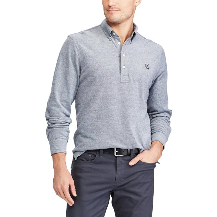 Men's Chaps Classic-fit Oxford Mesh Polo, Size: Small, Blue (navy)