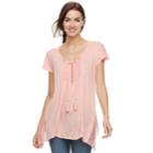 Women's World Unity Flutter Lace Top, Size: Large, Orange