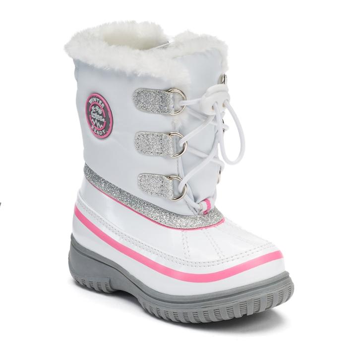 Totes Skye Toddler Girls' Waterproof Winter Boots, Size: 11, White