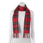 Softer Than Cashmere Plaid Fringed Oblong Scarf, Women's, Red