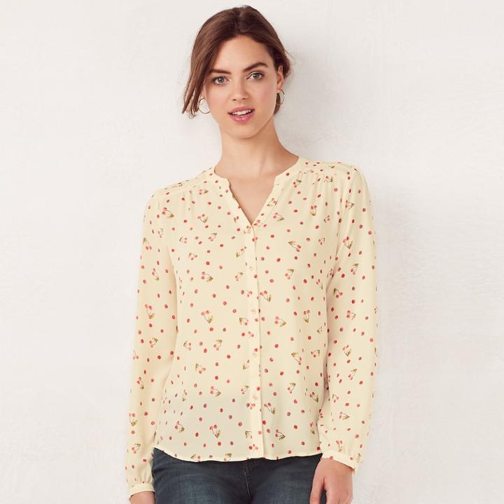 Women's Lc Lauren Conrad Pintuck Blouse, Size: Xxl, Yellow