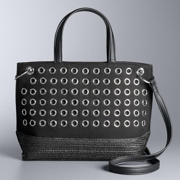 Simply Vera Vera Wang Boswell Grommet Satchel, Women's, Black