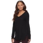Women's Sonoma Goods For Life&trade; V-neck Waffle Weave Tunic, Size: Xs, Black