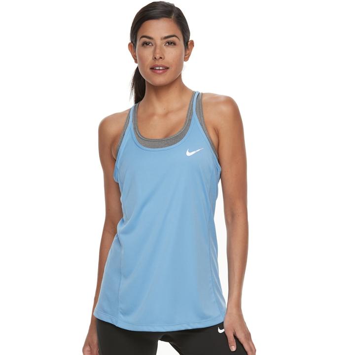 Women's Nike Dri-fit Mesh Racerback Tank Top, Size: Small, Blue Other
