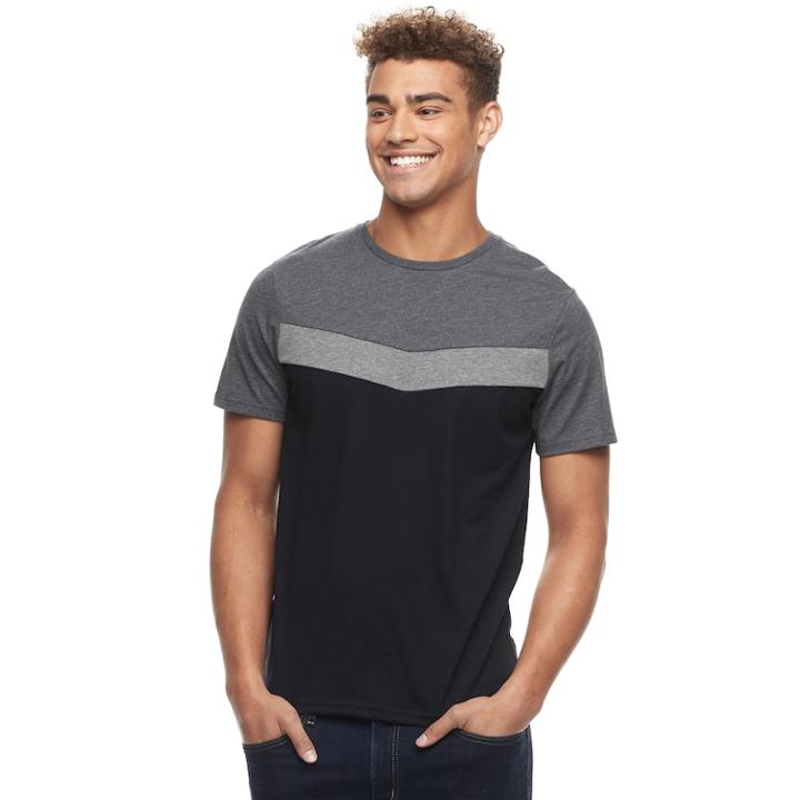 Men's Urban Pipeline&reg; Cheveron Colorblock Tee, Size: Large, Black