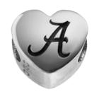 Fiora Sterling Silver Alabama Crimson Tide Logo Heart Bead, Women's, Grey