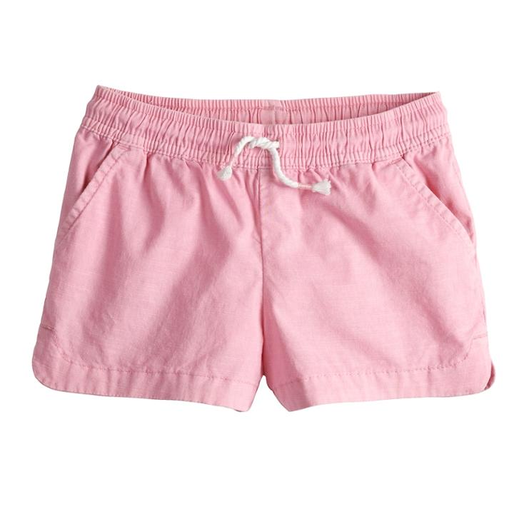 Girls 4-10 Jumping Beans&reg; Woven Slubbed Poplin Dolphin Shorts, Size: 8, Brt Pink