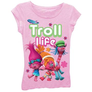 Girls 7-16 Dreamworks Trolls Poppy, Dj Suki & Cooper Troll Life Graphic Tee, Girl's, Size: Xl, Light Pink