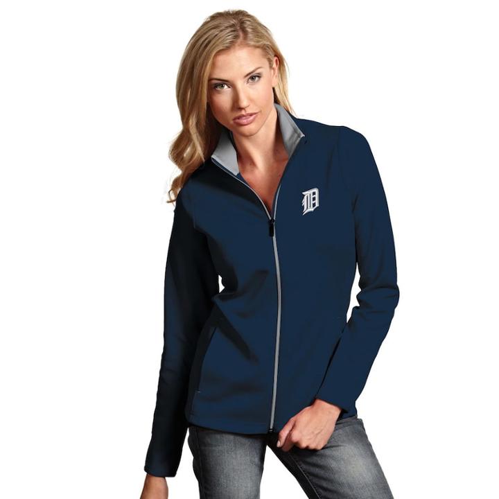Women's Antigua Detroit Tigers Leader Jacket, Size: Large, Blue (navy)