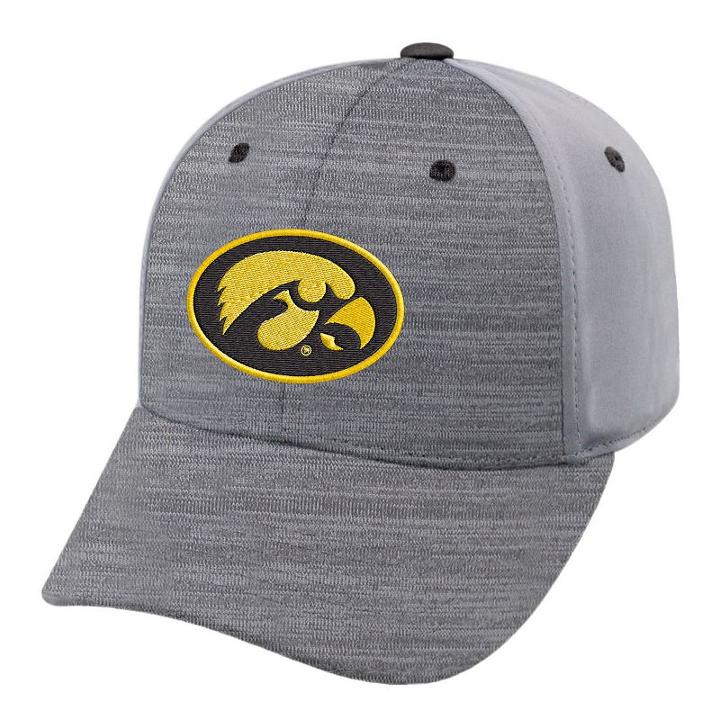 Adult Iowa Hawkeyes Steam Performance Adjustable Cap, Men's, Med Grey
