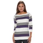 Women's Croft & Barrow&reg; Button-shoulder Top, Size: Large, Drk Purple