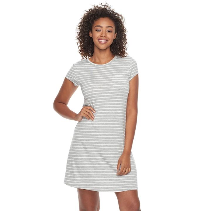 Juniors' So&reg; T-shirt Dress, Teens, Size: Xl, Med Grey