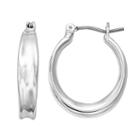 Napier Concave Flat Tube Hoop Earrings, Women's, Silver