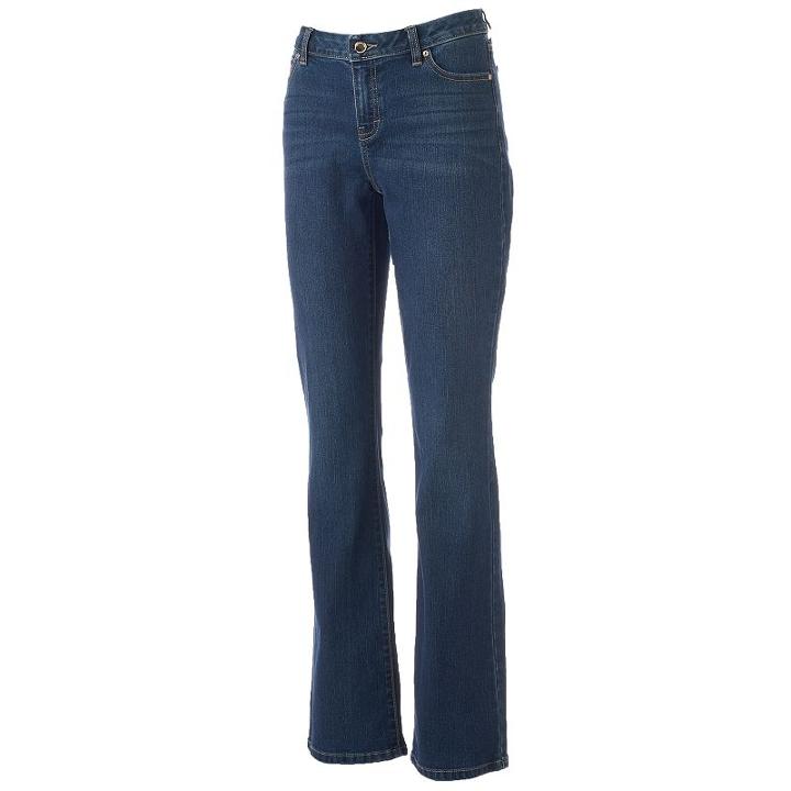Women's Jennifer Lopez Bootcut Jeans, Size: 12 Avg/reg, Dark Blue