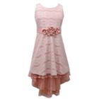 Girls 7-16 & Plus Size Bonnie Jean Bonded Lace High-low Hem Dress, Size: 20 1/2, Light Pink