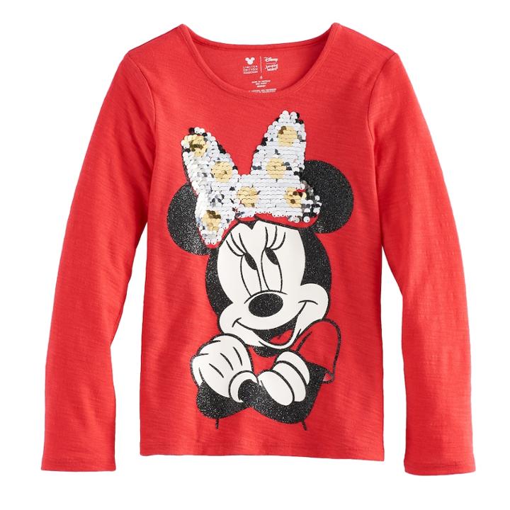 Disney's Minnie Mouse Girls 4-7 Glitter & Sequin Flip Graphic Tee By Jumping Beans&reg;, Size: 6x, Turquoise/blue (turq/aqua)