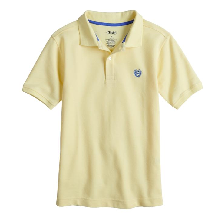 Boys 4-20 Chaps Solid Stretch Polo, Size: 14-16, Lt Yellow