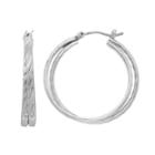 Crisscross Nickel Free Hoop Earrings, Women's, Silver