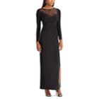 Women's Chaps Sequin-trim Evening Gown, Size: 6, Black