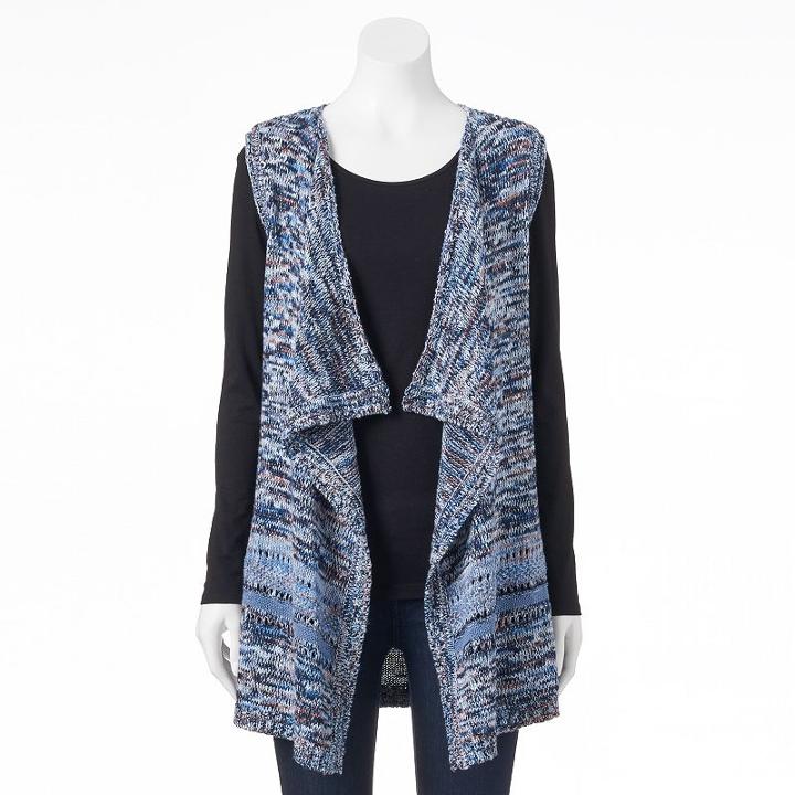 Women's Sonoma Goods For Life&trade; Flyaway Sweater Vest, Size: Small, Med Blue
