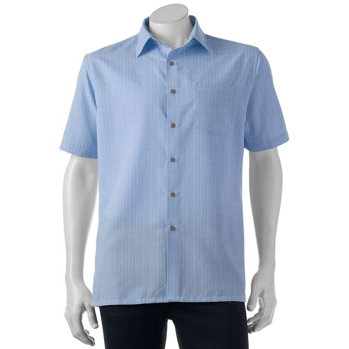 Men's Croft & Barrow&reg; Signature Classic-fit Microfiber Button-down Shirt, Size: Large, Blue (navy)