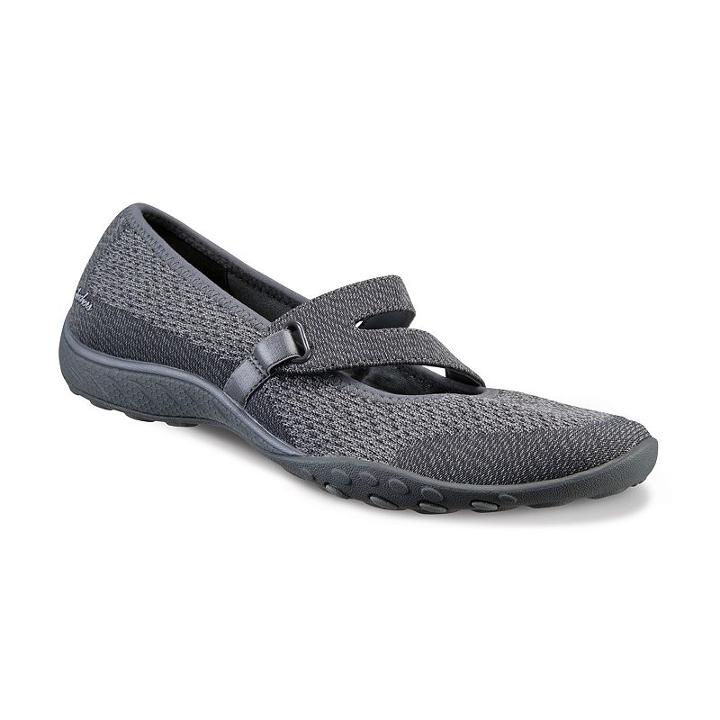 Skechers Relaxed Fit Breathe Easy Lucky Lady Women's Mary Jane Shoes, Size: 8, Dark Grey