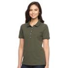 Women's Croft & Barrow&reg; Classic Solid Polo, Size: Xxl, Dark Green