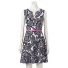 Women's Suite 7 Floral Fit & Flare Dress, Size: 4, White Oth