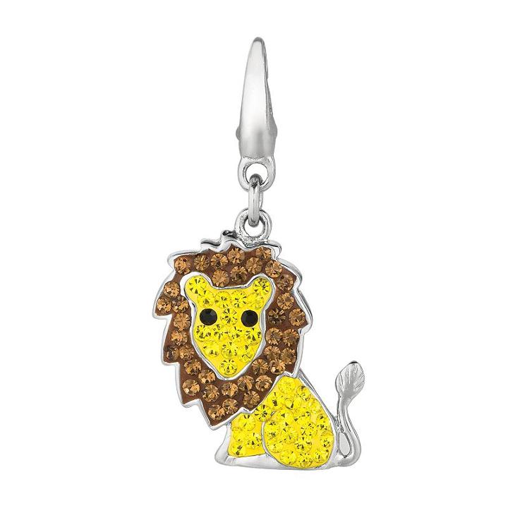 Sterling Silver Crystal Lion Charm, Women's, Multicolor