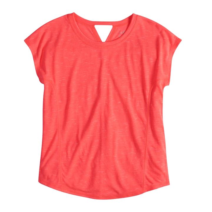 Girls 7-16 So&reg; Easy Coverstitch Performance Tee, Size: 16, Lt Orange