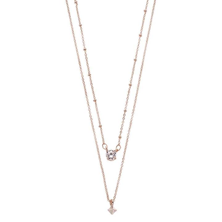 Lc Lauren Conrad Layered Simulated Crystal & Pyramid Necklace, Women's, Pink Other