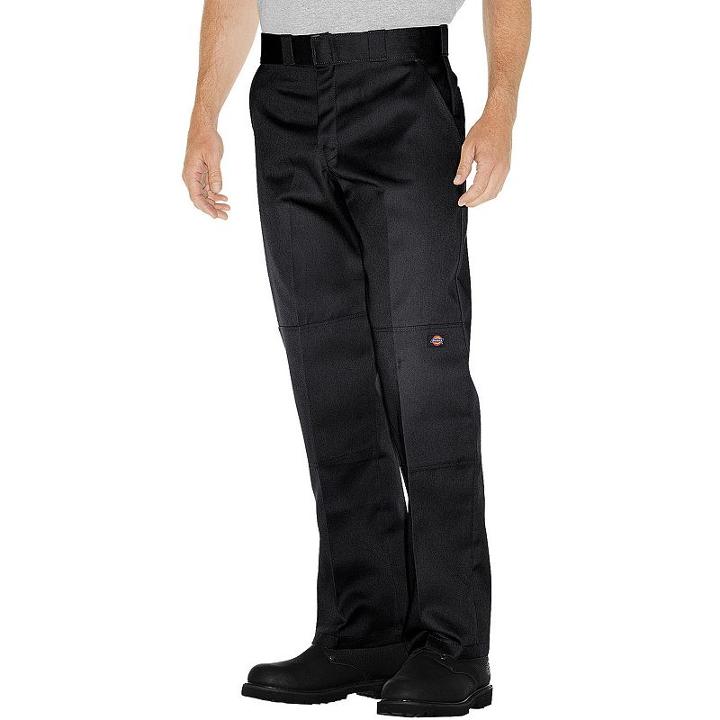 Men's Dickies Relaxed Straight Fit Double-knee Twill Work Pants, Size: 40x30, Black