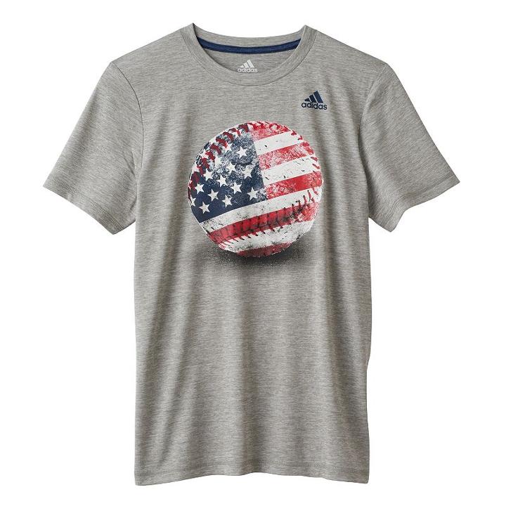 Boys 8-20 Adidas American Baseball Tee, Boy's, Size: Medium, Grey