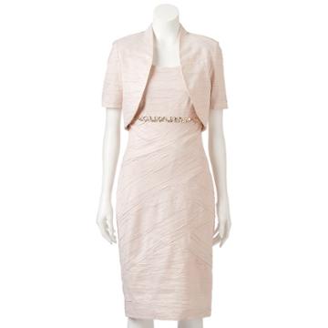 Women's Jessica Howard Crinkle Sheath Dress & Jacket Set, Size: 6, Brt Pink