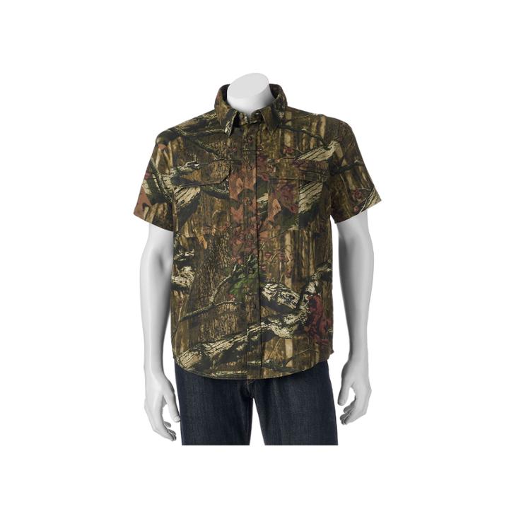 Men's Tallwoods Classic-fit High-definition Camo Button-down Shirt, Size: Large, Blue