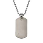 Diamond Accent Titanium Dog Tag - Men, White