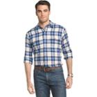 Men's Izod Saltwater Regular-fit Plaid Performance Button-down Shirt, Size: Medium, Blue Other