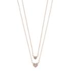 Lc Lauren Conrad Heart Necklace Set, Women's, Light Pink