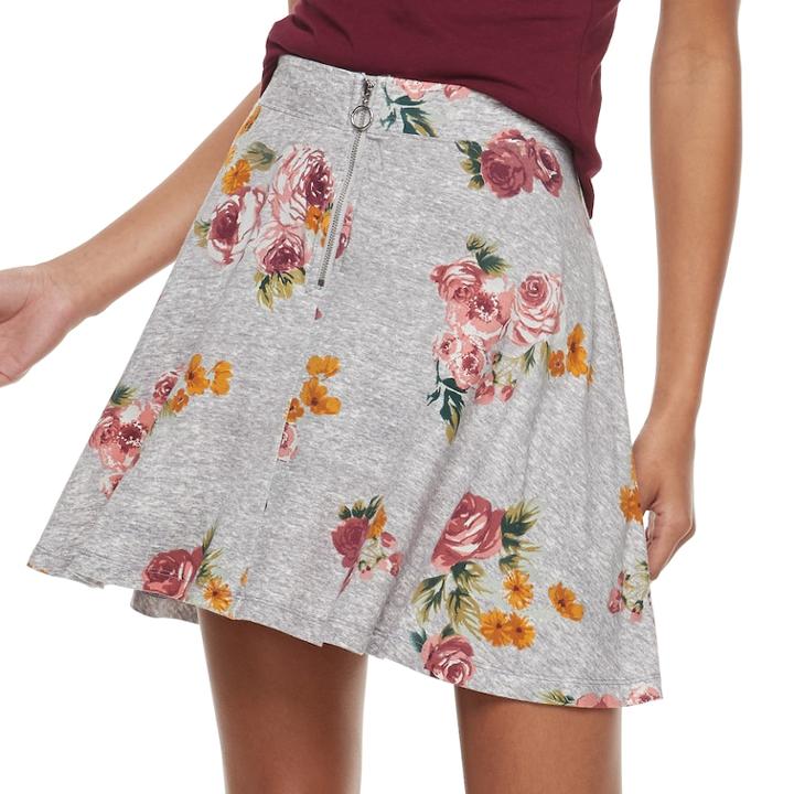 Juniors' So&reg; Zip Front Skater Skirt, Teens, Size: Xl, Med Pink