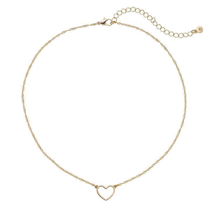Lc Lauren Conrad Heart Necklace, Women's, Gold