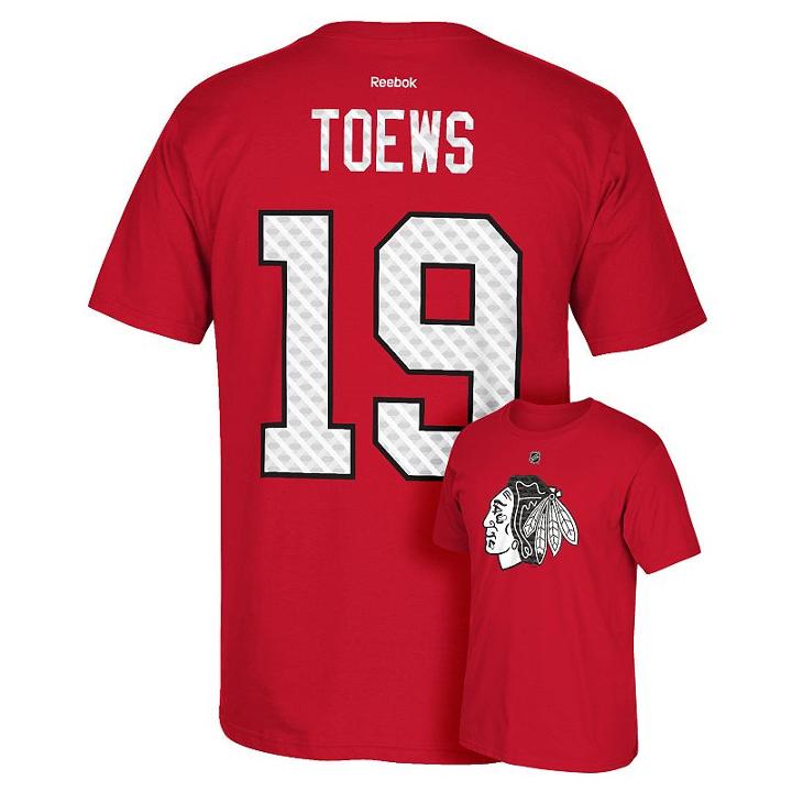 Men's Reebok Chicago Blackhawks Jonathan Toews Matrix Tee, Size: Large, Red