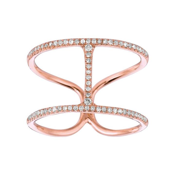 1/5 Carat T.w. Diamond 14k Gold H Ring, Women's, Size: 7, White