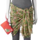 Women's Sonoma Goods For Life&trade; Print Oversized Wrap Scarf With Neoprene Pouch, Lt Orange
