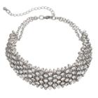 Mudd&reg; Simulated Crystal Wide Choker Necklace, Girl's, Silver
