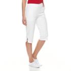 Women's Croft & Barrow&reg; Lace-up Hem Skimmer Capris, Size: Xlrg Av/rg, White