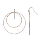 Lc Lauren Conrad Two Tone Twisted Nickel Free Double Hoop Earrings, Women's, Multicolor