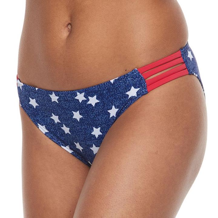 Mix And Match Stars & Stripes Scoop Bikini Bottoms, Girl's, Size: Large, Ovrfl Oth