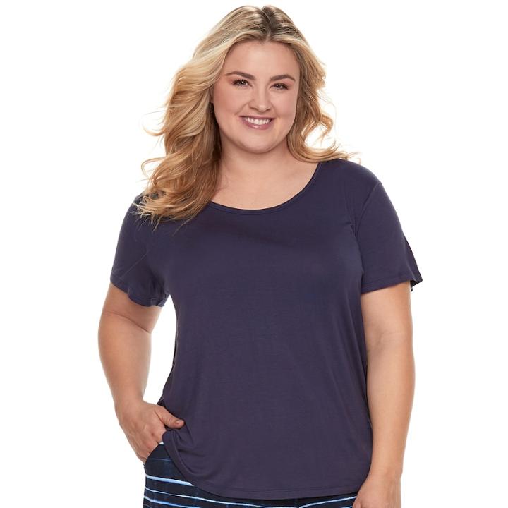 Plus Size Sonoma Goods For Life&trade; Pleated Crewneck Tee, Women's, Size: 3xl, Drk Purple