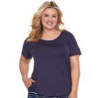 Plus Size Sonoma Goods For Life&trade; Pleated Crewneck Tee, Women's, Size: 3xl, Drk Purple